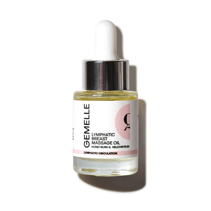 GEMELLE Lymphatic Breast Massage Oil  Paraben-Free Clean Beauty Luxury Natural Skin Care 15ml