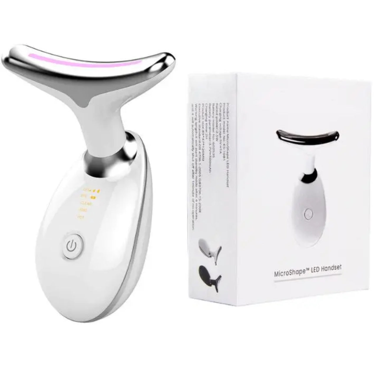 Wavy Chic Beauty Facial Massager, 7 Color Facial Device Skin Firming for Face Neck Beauty Device,