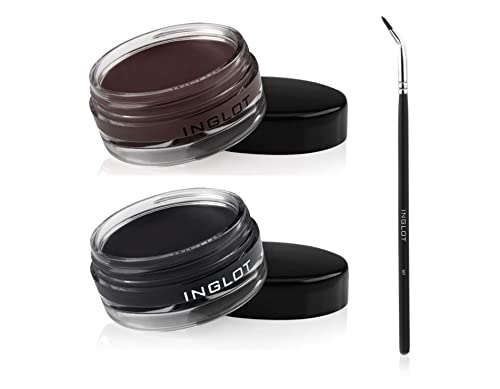 INGLOT Eyeliner Bundle - AMC Eyeliner Gel 90 AMC Eyeliner Gel 77 and Brush 30T (3-piece)