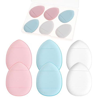 6Pcs Mini Powder Puff Soft Finger Makeup Puff Mini Makeup Sponges with Small Case for Foundation Makeup