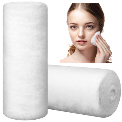 VitalCozy 2 Rolls Cotton Roll for Cosmetic Application Product Removal 2.2 lb High Absorbent Soft Rolled Cotton Ball Multipurpose Cotton Use for Makeup Remover