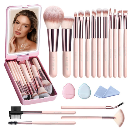 Makeup Brushes with Case 20PCs Travel Makeup Brush Set Foundation Concealer Blush