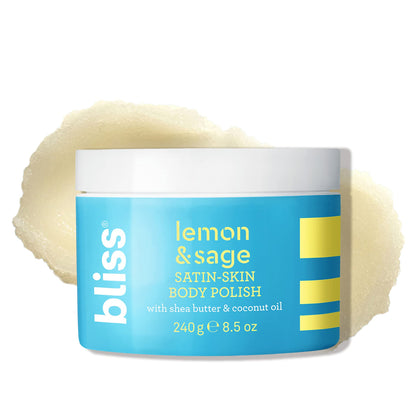 Bliss Lemon & Sage Satin-Skin Body Polish With Shea Butter & Coconut Oil 8.5 oz