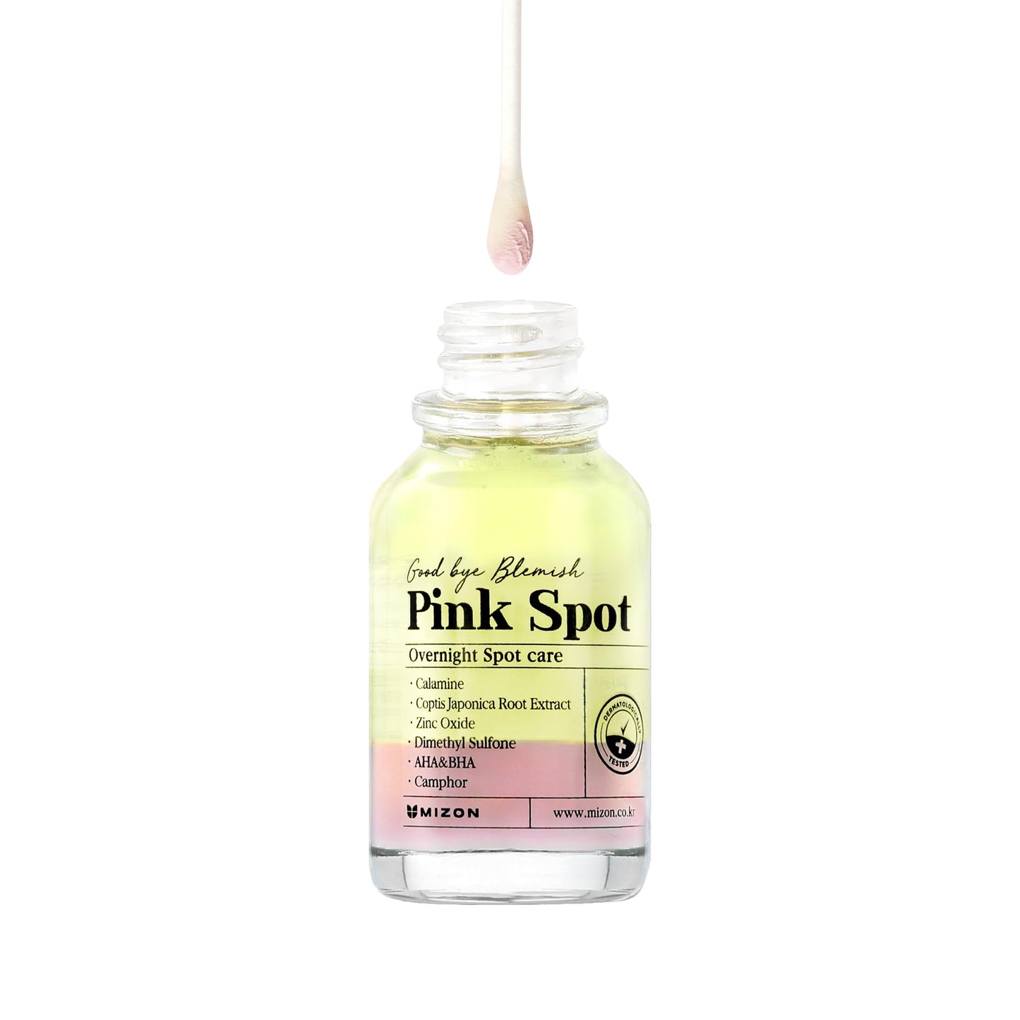 MIZON Pink Spot Overnight spot care Pimple Care Product with Calamine AHA BHA Acne treatment Breakout treatment (19ml/0.65 fl oz).