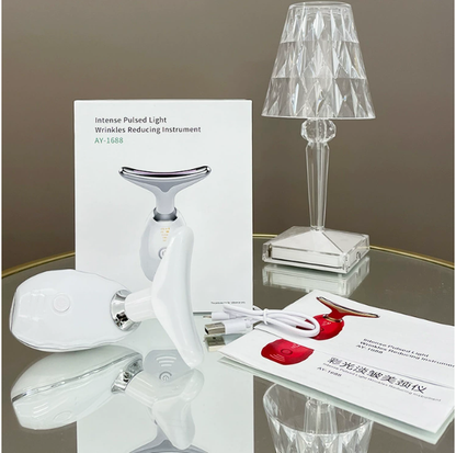 Wavy Chic Beauty Facial Massager, 7 Color Facial Device Skin Firming for Face Neck Beauty Device,