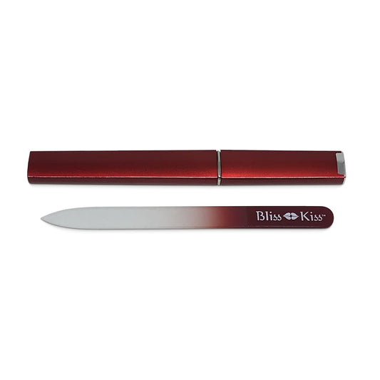 Bliss Kiss Simply Crystal Nail File - Large - Czech Glass - with case and Sleeve