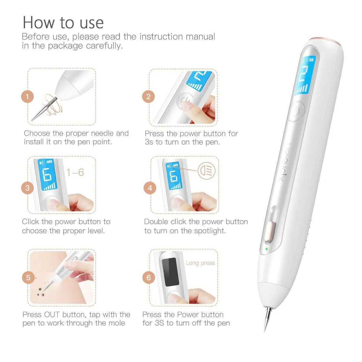 LCD Laser Pen Wart Remover