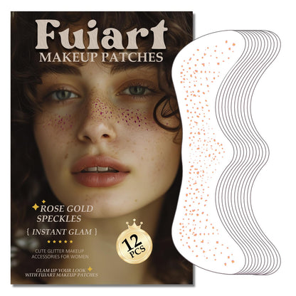 Makeup Patches - Rose Gold Fake Freckles - 12 Count Face Makeup Patches - Beauty Face Makeup