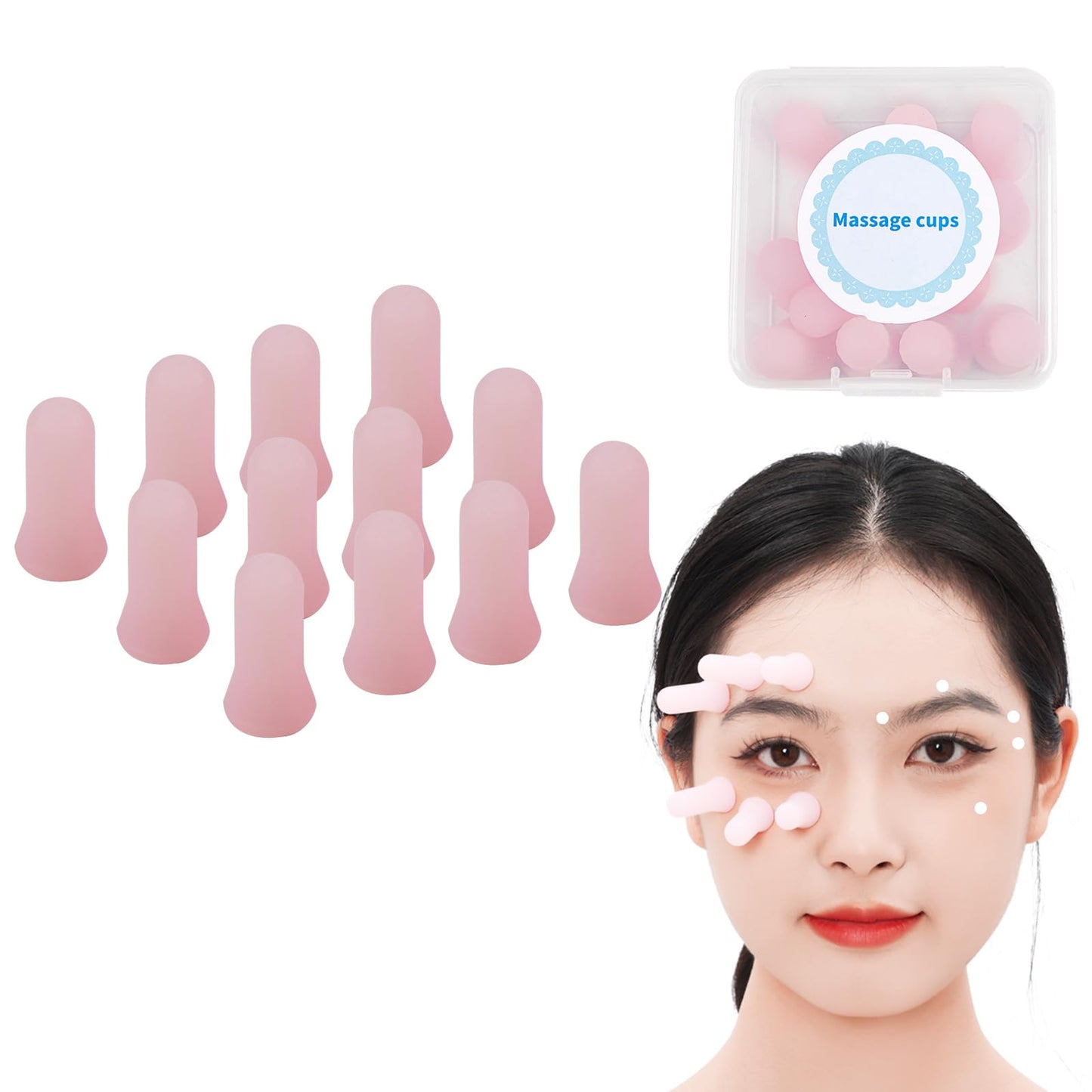 Cupping Kit for Massage Therapy Eyes & Face Silicone Cupping Therapy Set Facial Cupping Sets for Puffy Eyes Dark Circles Eye Fatigue